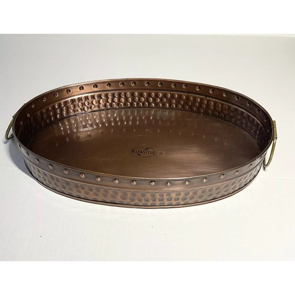 Nappa style Hammered vintage Copper tray . - Picture 3 of 5